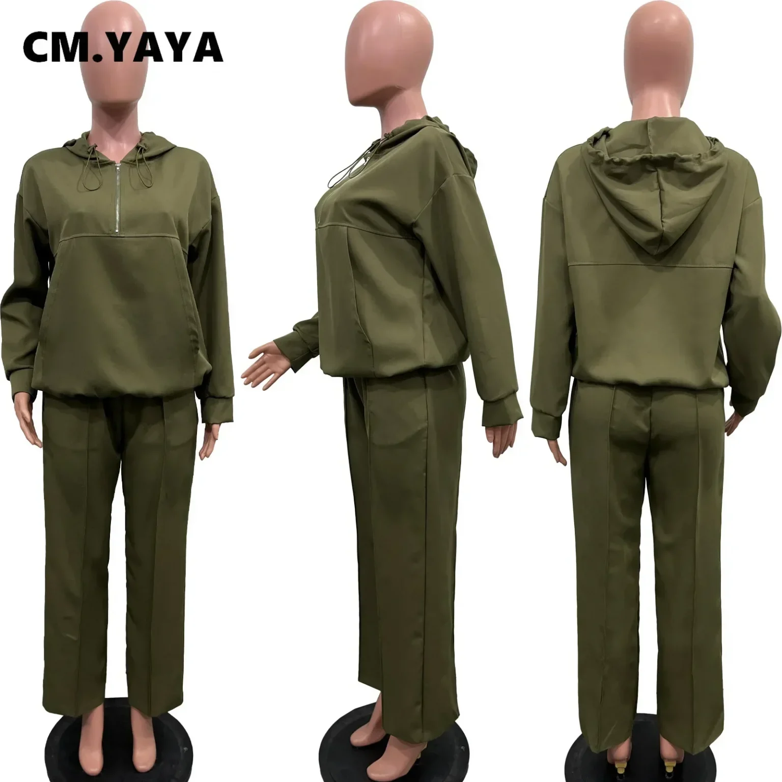 CM.YAYA Long Sleeve Women Set Loose Long Sleeve Hoodies Pant Suits 2024 Spring 2 Two Piece Sets Sporty Tracksuits Street Outfits 6