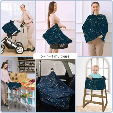 Nursing Breastfeeding Cover Baby Car Seat Cover Infant Carseat Canopy Versatile Stroller High Chair Shopping Cart Carrier Covers 3