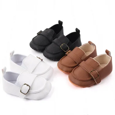 Baby Formal Shoes for Party Wedding Birthday Brown First Walking Shoes 0 to 3 6 9 12 18 Months Boy Girl Anti-slip Toddler Walker 2