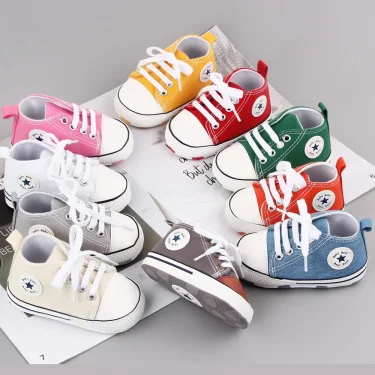 New Baby Shoes Boys Girls Classic Canvas Casual Sneakers Newborn First Walker Toddler Soft Sole Non-Slip Walking Shoes D2486 2