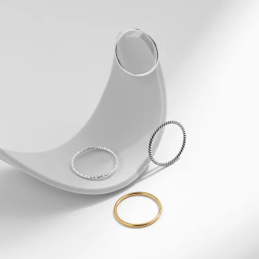 MODIAN 925 Sterling Silver Simple Fashion Stackable Ring Classic Wave Geometric Exquisite Finger Rings For Women Party Jewelry 6