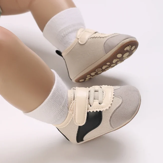 Fashion baby shoesRetro Leather Boy Girl Shoes Multicolor Toddler Rubber Sole Anti-slip First Walkers Infant Newborn Moccasins 6