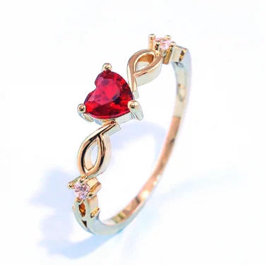 Huitan Simple Heart Ring For Women Female Cute Finger Rings Romantic Birthday Gift For Girlfriend Fashion Zircon Stone Jewelry 1