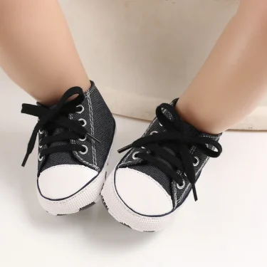 Baby Canvas Classic Sports Shoes Newborn Boys and Girls Printed Star First Walkers Shoes Infant Anti slip Baby Shoes 3
