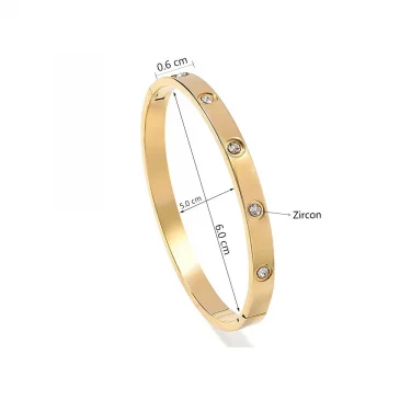 LATS Non-fading Stainless Steel Cubic Zirconia Bracelet for Women Men Couple Holiday Gift Party Everyday Fashion Jewelry 4