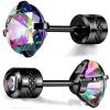 6mm Rainbow cz black