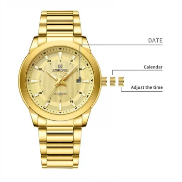 Top Brand NAVIFORCE Mens Watches Stainless Steel Strap Casual Male Quartz Sports Wristwatch Luxury Waterproof Date Clock 3