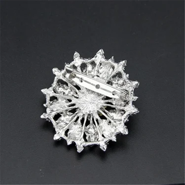 DIEZI New Design Shining Silver Color Rhinestone Crystal Small Flower Rhinestone Brooches Bouquet for Wedding Women Brooch Pins 6