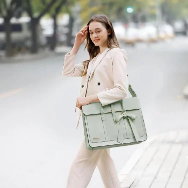 Laptop Bag for Women MacBook Air Pro 15 16 inch Notebook PU Leather Shoulder Bag Convertible Backpack Casual Handbag Briefcase 4