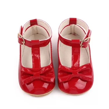 Meckior New Baby Girls Shoes Princess Choreography Cute Bow PU Anti-slip Soft Rubber Bottom First Walker Toddler Crib Shoes 5