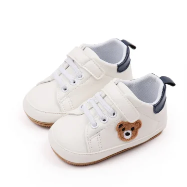 White Baby Shoes Cute Bear Casual Sneakers Toddler Non-slip Newborn Boy Girl First Walkers 1