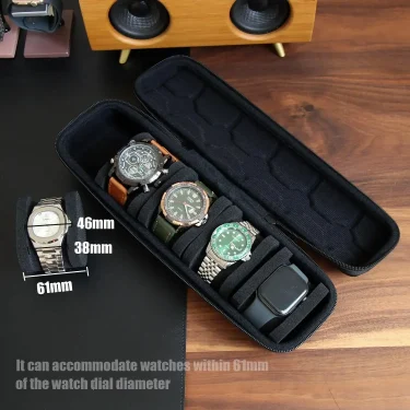 Watch Box Organizer For Men or Women，Watch Travel Case Portable Storage Watch Display Holder for Wristwatches and Smart Watches 4