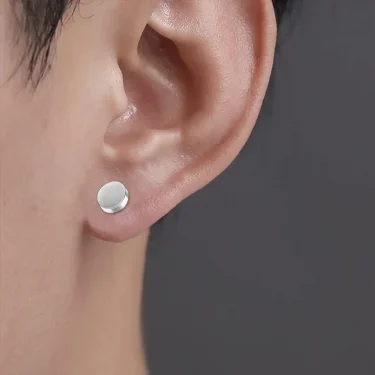 1 Pairs Crystal Strong Magnetic Ear Stud Clip Earrings for Men Women Punk Round Zircon Magnet Earrings Non Piercing Jewelry 3
