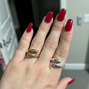 Stainless Steel Rings For Women 2025 Trend Open Gold Color Double Bead Ball Ring Wedding Aesthetic Jewelry Couple Gift anillos 4