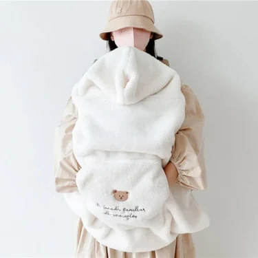 Embroidered Baby Stroller Cover Windproof Fleece Blanket Baby Bedding Warm Winter Comforter Infant Cloak Nap Outwear 2