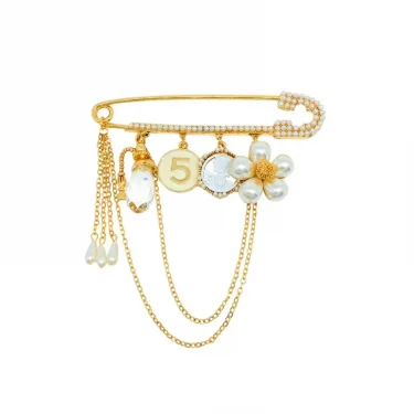 Luxury Fashion Pearl Flower CC Brooches for Women's clothing Number 5 Brooch Gift for Girl Friend Accessories For Jewelry 3