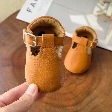 Newborn Baby Shoes Classic Stripe Leather Boy Girl Shoes Multicolor Toddler Rubber Sole Anti-slip First Walkers Infant Moccasins 3