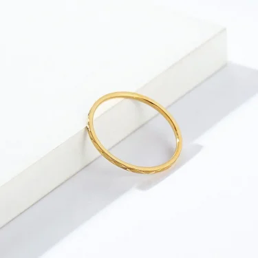 1mm Thin Stackable Ring Stainless Steel Faceted Knuckle Midi Ring for Women Girl Size 3-10 6