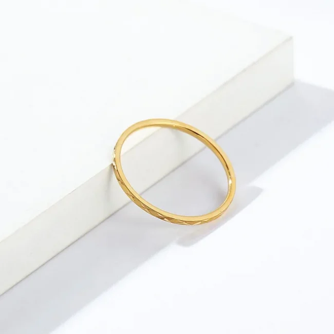 1mm Thin Stackable Ring Stainless Steel Faceted Knuckle Midi Ring for Women Girl Size 3-10 6