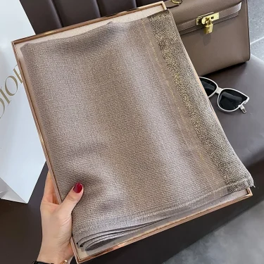 2025 New Women Scarf Winter Warm Solid Silk Wool Shawls Lady Wraps Bufanda Floral Pashmina Luxury Embroidery Warn Scarves 5