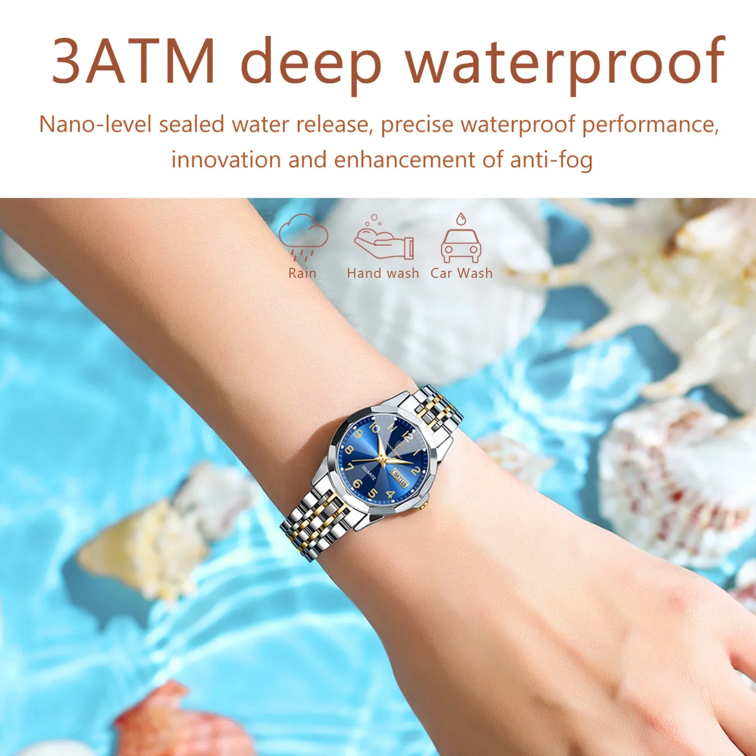 POEDAGAR Luxury Ladies Wristwatch Waterproof Luminous Date Week Women Quartz Watch Stainless Steel Women‘s Watches Female Reloj 2