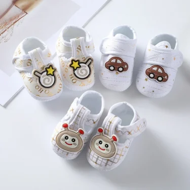 Newborn Baby Girl Boy Shoes Cartoon Pattern Soft Sole Anti-slip Shoes Toddler Cotton Shoes First Walkers 1