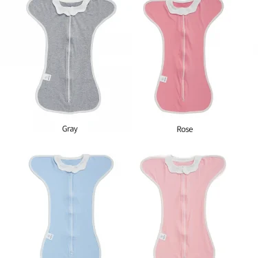 Newborn Baby Swaddle Raised Hand Anti-shock Swaddle Blanket Double Zipper Newborn Baby Cotton 5