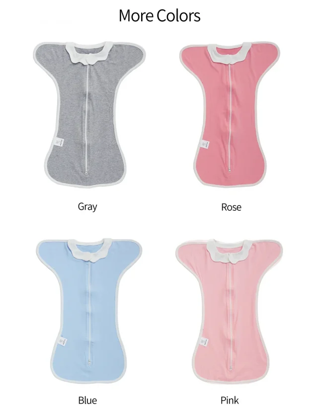 Newborn Baby Swaddle Raised Hand Anti-shock Swaddle Blanket Double Zipper Newborn Baby Cotton 5