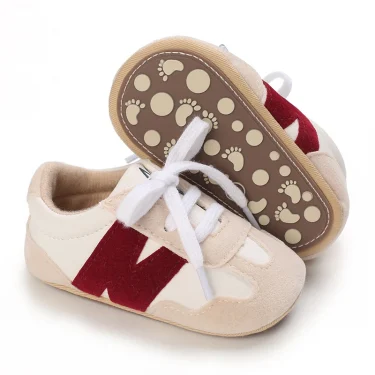 Fashionable Color Blocked Baby Shoes Casual Baby Sports Shoes Rubber Soles Anti Slip And Comfortable Walking Shoes 0-18M 3