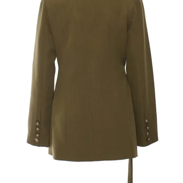 EAM Women Green Corss Bandage Pocket Elegant Blazer New V-neck Long Sleeve Jacket Fashion Tide Spring Autumn 1DH7482 3