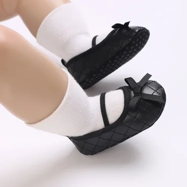 Newborn Baby Shoes Classic Fashion Mary Jane Ballet Flat Shoes Non slip Bow Baby Shoes Preschool Baptist Soft Sole Walking Shoes 1