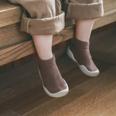 Infant Baby Shoes Newborn First Walkers Boy Girl Kids Solid Color Soft Knit Baby Sock Shoe Anti-slip Rubber Sole Toddler Booties 3