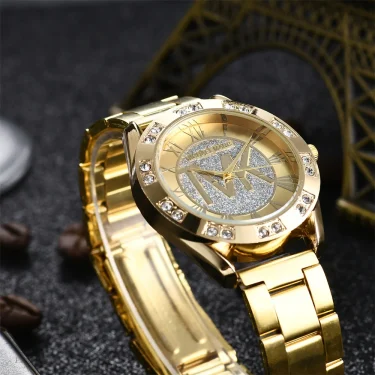 Luxury Women's Watch Fashion 2025 Diamonds TVK Quartz Watch Business Stainless Steel Gold Ladies Clock Gift Wristwatch 2