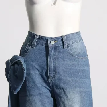 Europe and The United States New Spring Jeans Washed Make Old Patchwork Bow Wide Leg Pants Design Sense Long Jeans for Women 6