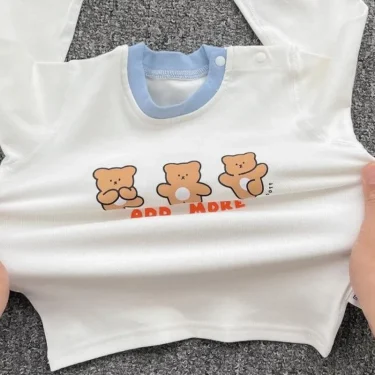 Baby Clothes 2pcs Sets Autumn Winter Baby Pajama Set Bottom Underwear Two-piece Set Cotton Baby Boy Long Sleeves Outfit 6
