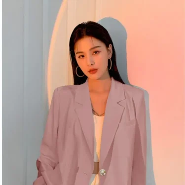 Casual Long Sleeve Suit Jacket Blazer Office Lady Spring Autumn Fashion Elegant Solid Blazer Outerwear Coat For Women 2025 Black 5