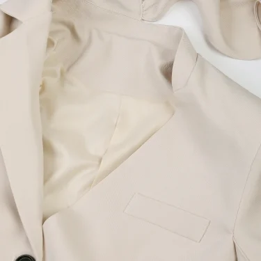 EAM Apricot Big Size Long Elegant Blazer Women New Scarf Collar Long Sleeve Jacket Fashion Tide Spring Autumn 2025 1DH4395 4