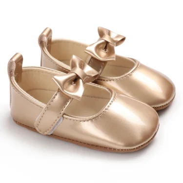 Baby Walking Shoes Gold Baby First Step Walking Shoes Elegant and Noble Gold Princess Shoes Comfortable Soft Sole Anti slip Walk 2