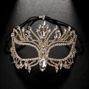 Crystal Mask Full Face Costume Women Decorations Birthday Rhinestone Fashion Club New Hair Jewlery Wedding Accessories Carnival 3