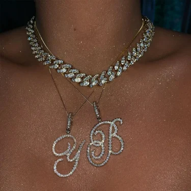 Flatfoosie New A-Z Cursive Initial Letter Name Pendant Necklace For Women Simple Rope Chain Letter Necklace Fashion Jewelry Gift 3