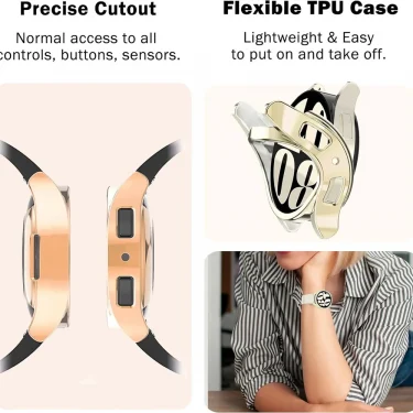 Case for Samsung Galaxy Watch 7 40mm 44mm Screen Protector TPU All-Around Protective Cover for Watch 6/5/4 40mm 44mm Accessories 6