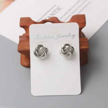 Tiny Metal Stud Earrings for Women Gold Color Twist Round Earrings Small Unusual Earrings boucles d'oreilles Fashion Jewelry 5