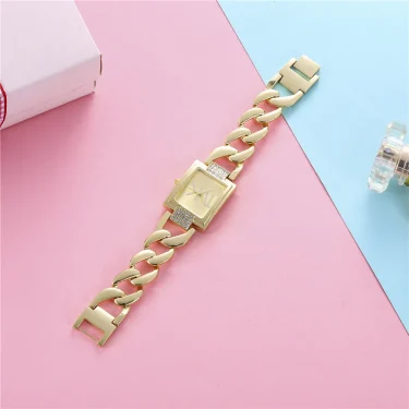 UTHAI Watch Women Square Diamond Inlaid Square Light Luxury Fashion Quartz Watches Metal Female Bracelet Wristwatch Girl Clock 5