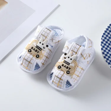 NEW Summer 0-12 Months Newborn Baby Boys Cartoon Printing Soft Crib Shoes Infant First Walker Anti Slip Sandals Soft Sole Shoes 5