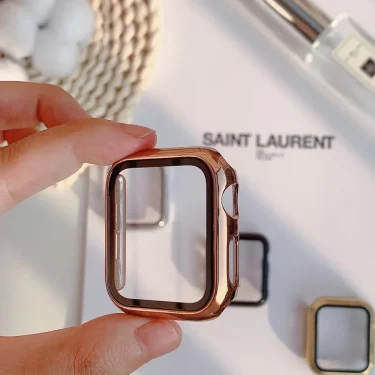 Glass+cover For Apple Watch Case 44mm 40mm 42mm 38mm Bumper Screen Protector for iWatch Serie 8 7 6 5 4 3 se 41/45mm Accessories 5