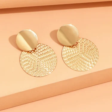 Aretes De Mujer Bohemia Trendy Geometric Metal Round Earrings For Women Fashion Wedding Jewelry 4