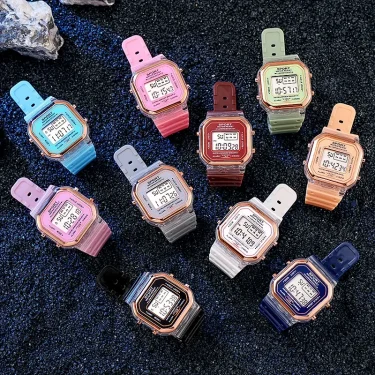Fashion Brand Student Transparent Electronic Watch Candy Multicolor LED Ladies Sports Waterproof Wirstwatch Clock Gift relógio 2