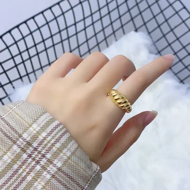 XIYANIKE Silver Color Oblique Thread French Ring Women Simple Opening fashion jewelry Refinement Prevent Allergy GIft 3