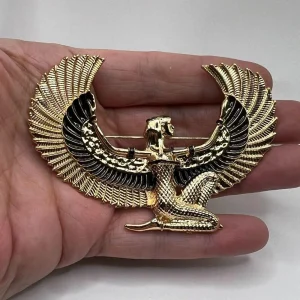 Ladies Vintage Egyptian Goddess Brooch Enamel Flying Eagle Retro Characters Casual Banquet Party Costume Accessories 1