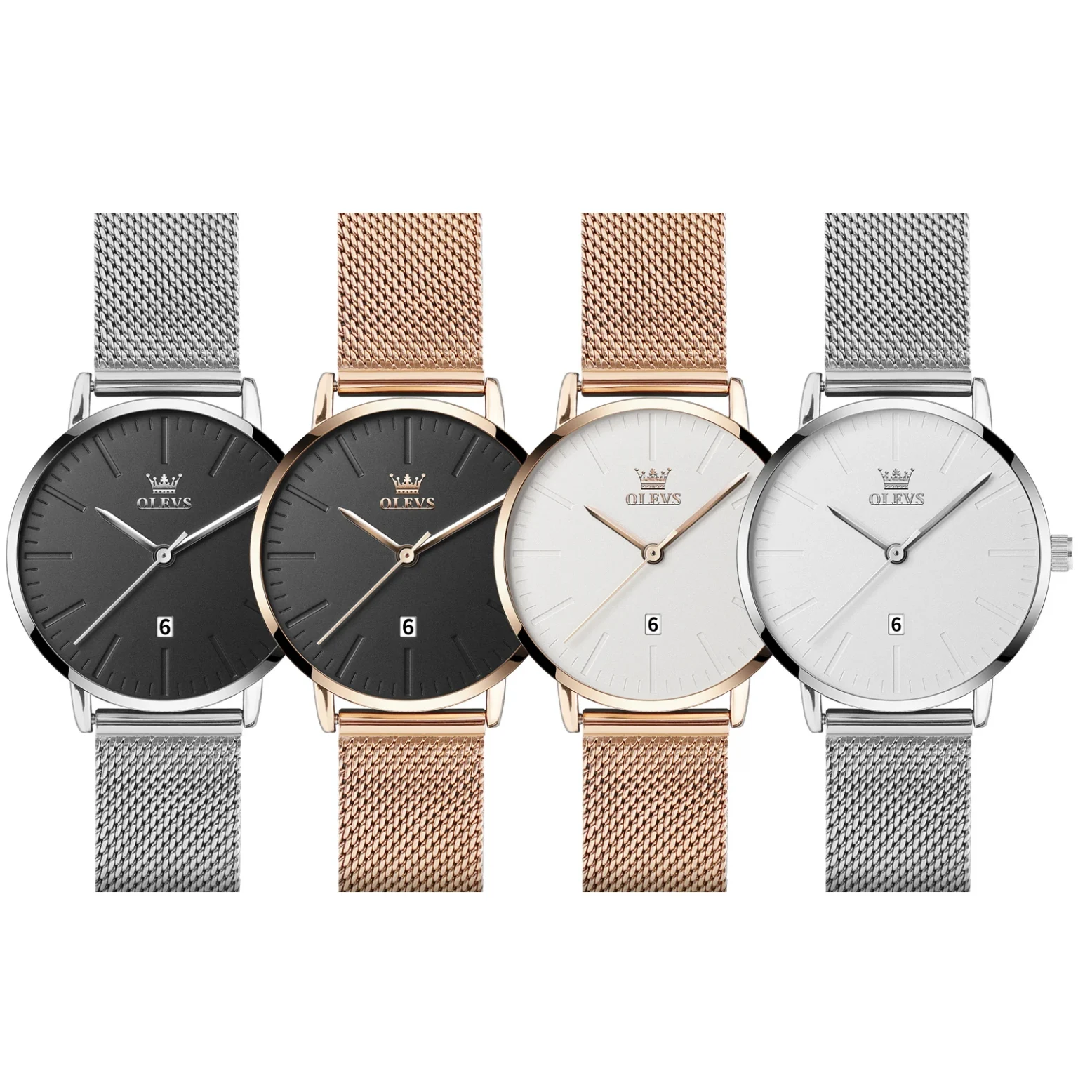 OLEVS Luxury Fashion Watch for Women Stainless Steel Waterproof Quartz Ladies Wristwatch Original Simple Elegant Women's Watches 6